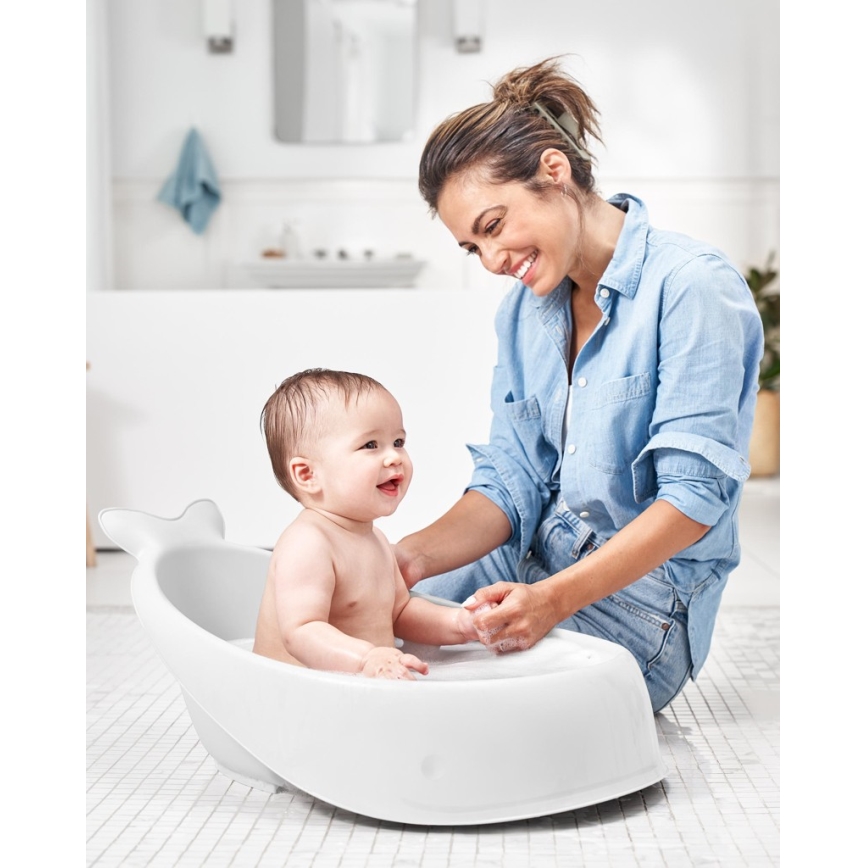 Skip Hop - Vaikiška vonelė su ergonomiška pagalvėle MOBY 3 balta