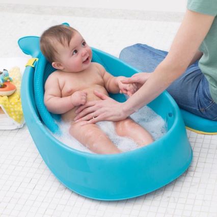 Skip Hop - Vaikiška vonelė su ergonomiška pagalvėle MOBY 3 mėlyna