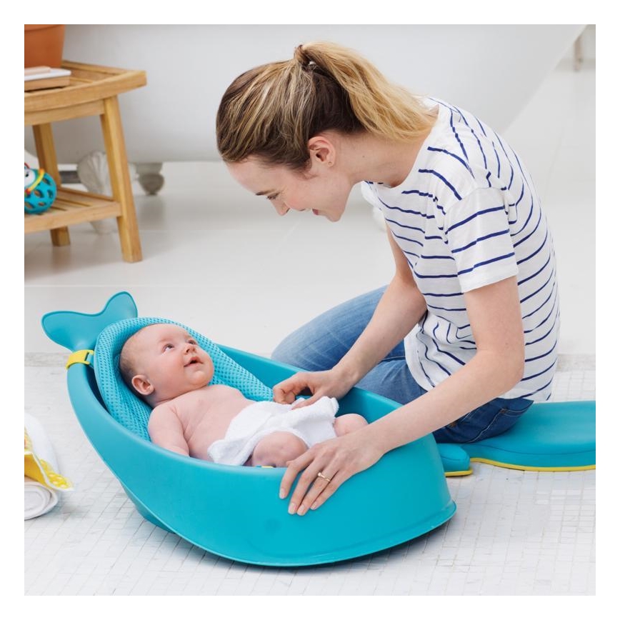 Skip Hop - Vaikiška vonelė su ergonomiška pagalvėle MOBY 3 mėlyna