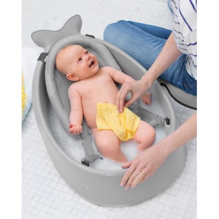 Skip Hop - Vaikiška vonelė su ergonomiška pagalvėle MOBY 3 pilka