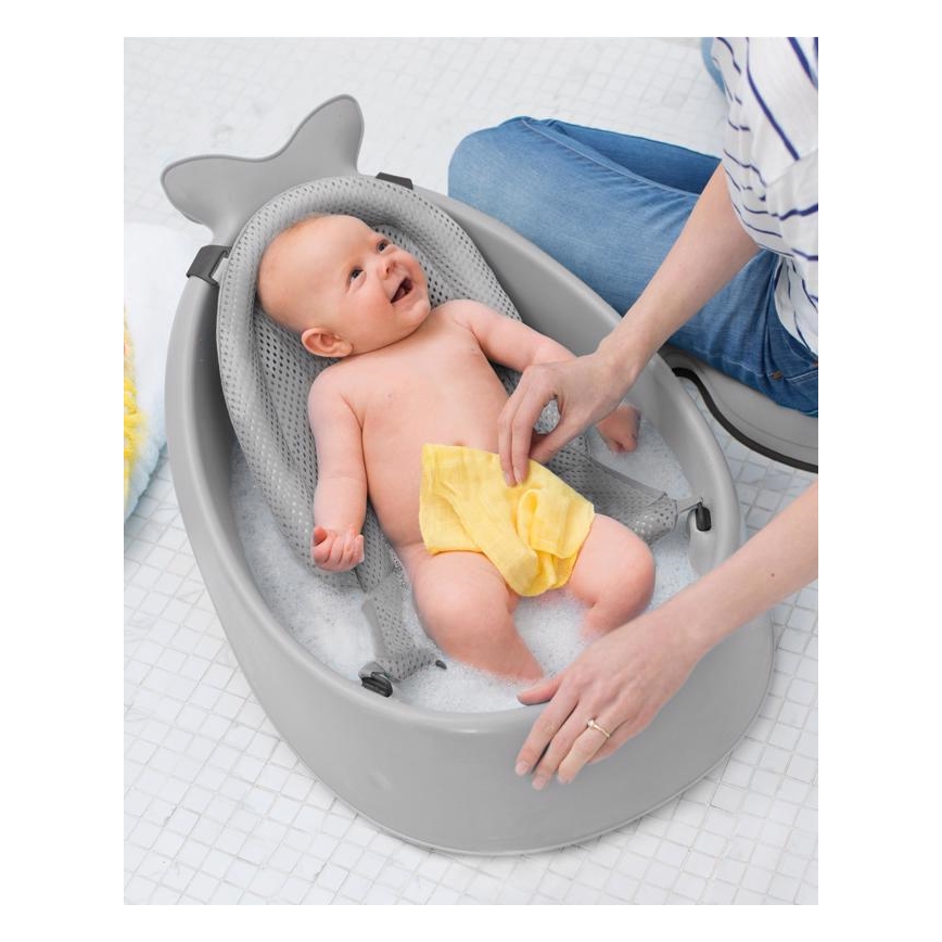Skip Hop - Vaikiška vonelė su ergonomiška pagalvėle MOBY 3 pilka
