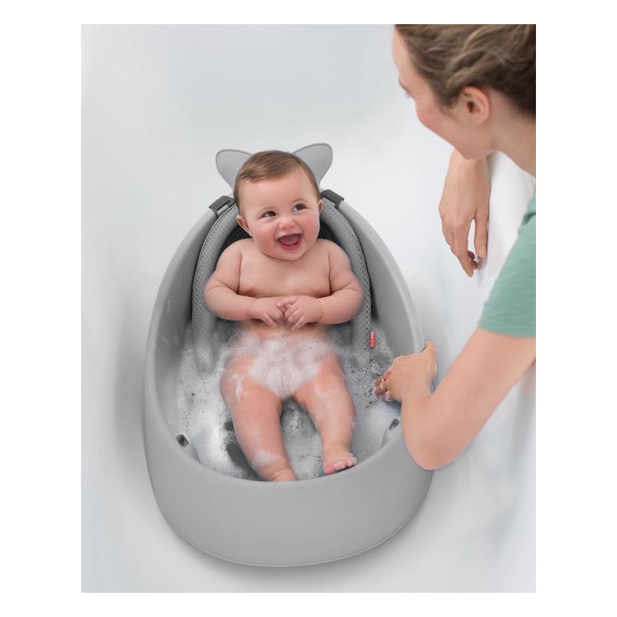 Skip Hop - Vaikiška vonelė su ergonomiška pagalvėle MOBY 3 pilka