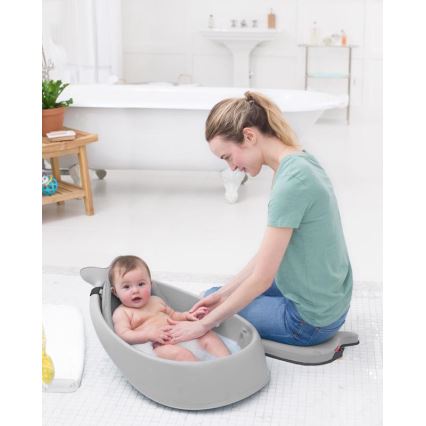 Skip Hop - Vaikiška vonelė su ergonomiška pagalvėle MOBY 3 pilka