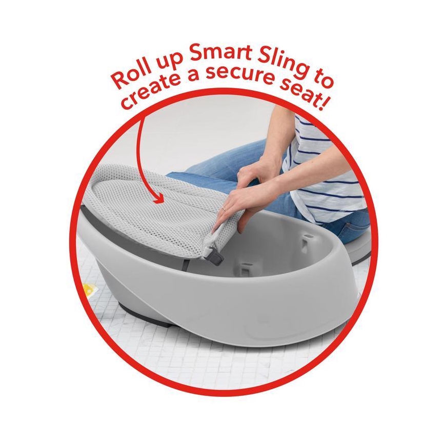 Skip Hop - Vaikiška vonelė su ergonomiška pagalvėle MOBY 3 pilka