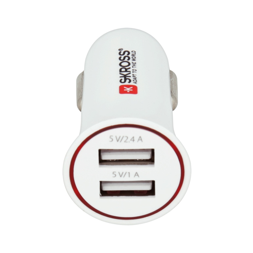 SKROSS - Automobilinis įkroviklis 2xUSB/3400mA/12-24V/5V