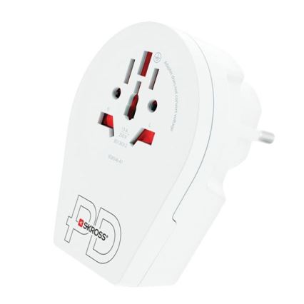 Kelioninis adapteris Europe USB C20PD – skirtas užsieniečiams Čekijoje, USB‑C 20 W, E/F tipo kištukas