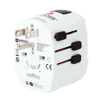 Kelioninis adapteris PRO Light USB AC45PD - Pasaulinis, UK+USA+AUS/CN USB A+C 45W