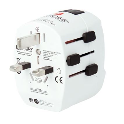 Kelioninis adapteris PRO Light USB AC45PD - Pasaulinis, UK+USA+AUS/CN USB A+C 45W