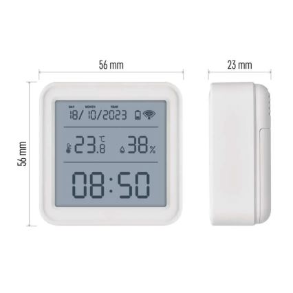 Smart Skaitmeninis termometras GoSmart 3xAAA Tuya balta