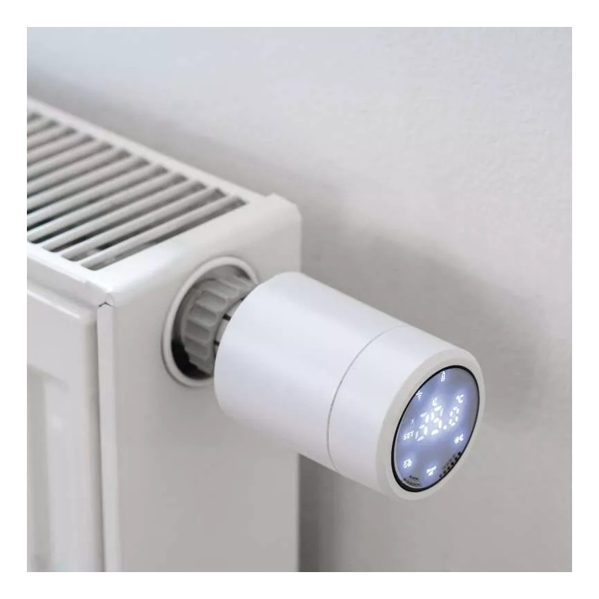 Smart termostatinė galvutė su LCD ekranu GoSmart M30x1,5 2xAA/1,5V Tuya