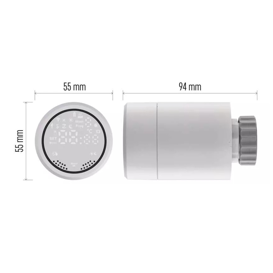 Smart termostatinė galvutė su LCD ekranu GoSmart M30x1,5 2xAA/1,5V Tuya
