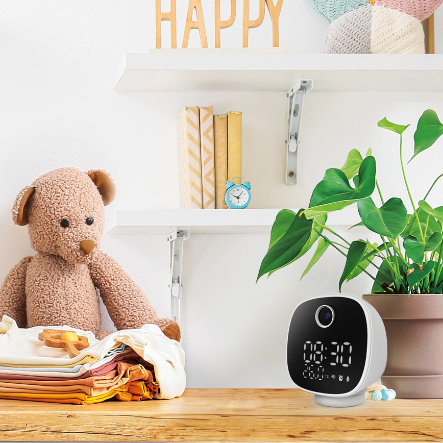 Išmani kamera su žadintuvu, termometru ir LED lempute 1296p 3Mpx 5V Wi-Fi Tuya IP65