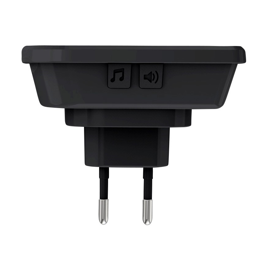 Bevielis prijungiamas durų skambutis 230V IP56 juoda
