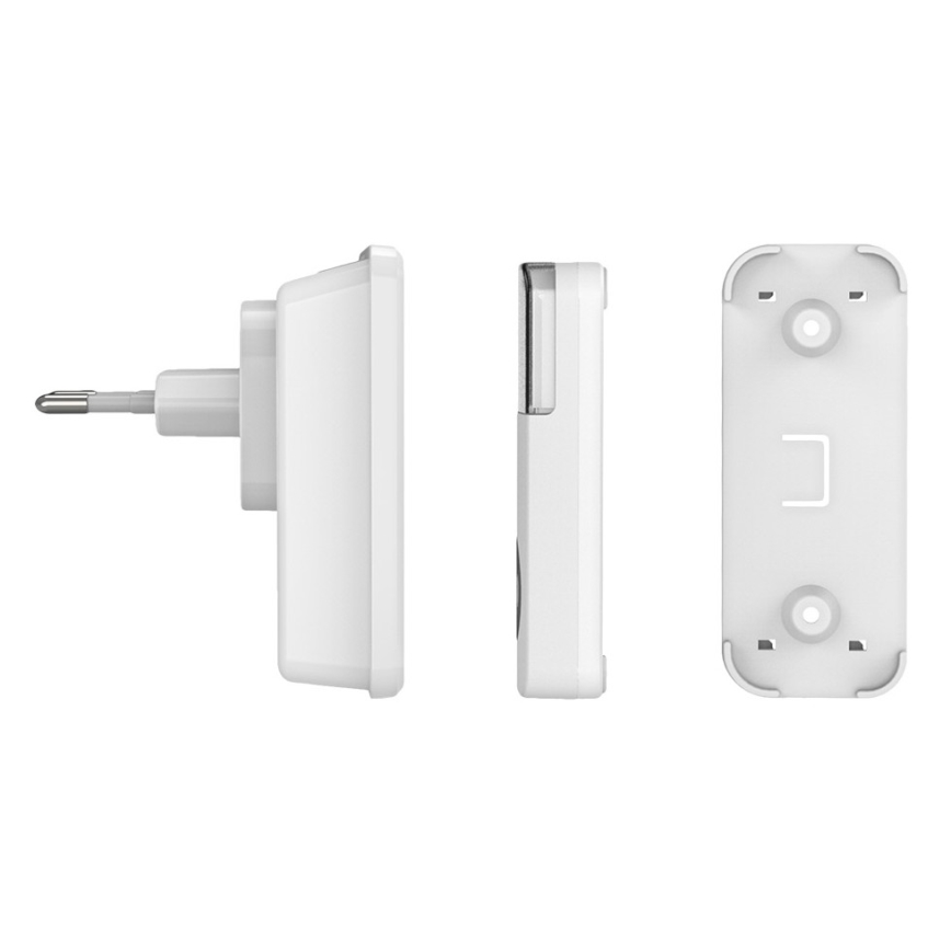 Bevielis prijungiamas durų skambutis 230V + 2x mygtukas IP56 balta
