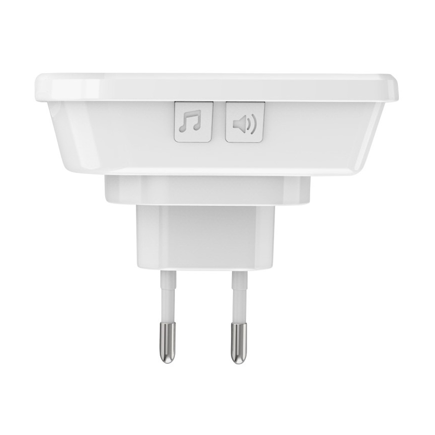 RINKINYS 2x Belaidžiai lizdo durų skambučiai 230V IP56 balti