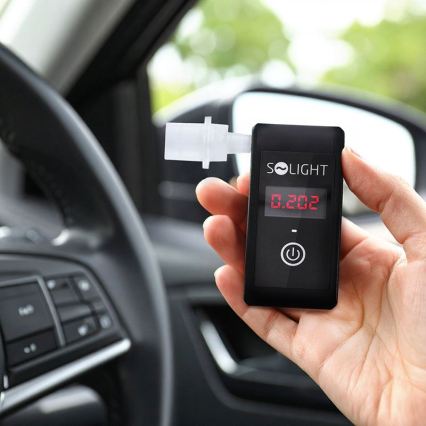 Įkraunamas mini alkotesteris su kuro elemento jutikliu, 0,0–5,0 ‰ BAC, jautrumas 0,08 ‰, 5 V