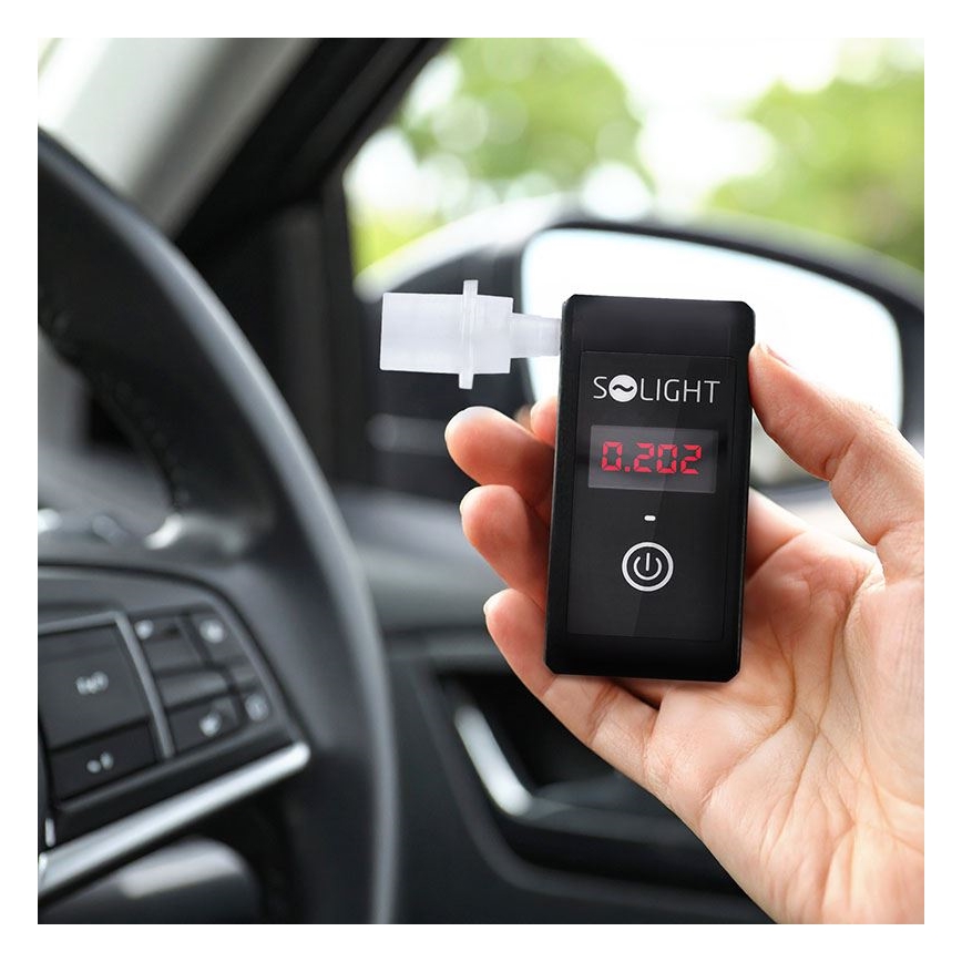 Įkraunamas mini alkotesteris su kuro elemento jutikliu, 0,0–5,0 ‰ BAC, jautrumas 0,08 ‰, 5 V