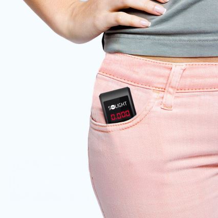 Įkraunamas mini alkotesteris su kuro elemento jutikliu, 0,0–5,0 ‰ BAC, jautrumas 0,08 ‰, 5 V