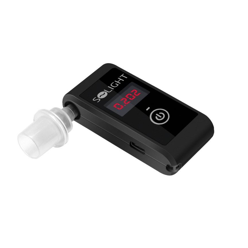 Įkraunamas mini alkotesteris su kuro elemento jutikliu, 0,0–5,0 ‰ BAC, jautrumas 0,08 ‰, 5 V