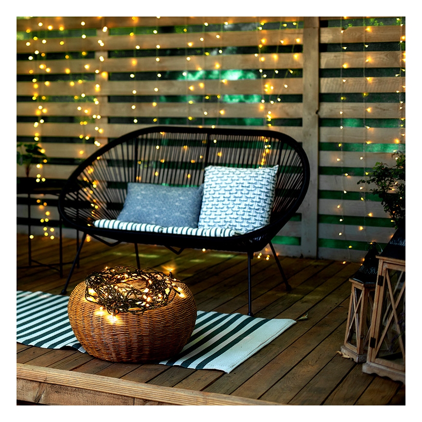 Lauko LED girlianda 100x LED / 8 funkcijų IP44 13 m šiltai balta