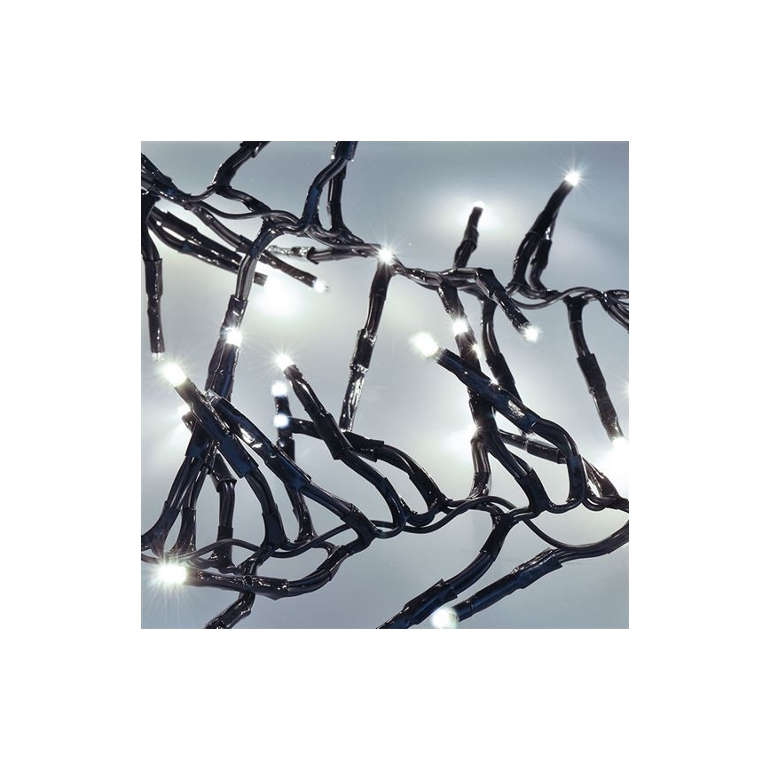 LED lauko girlianda, 576 LED / 8 režimai, 8 m, IP44, šaltai balta, su nuotoliniu pultu