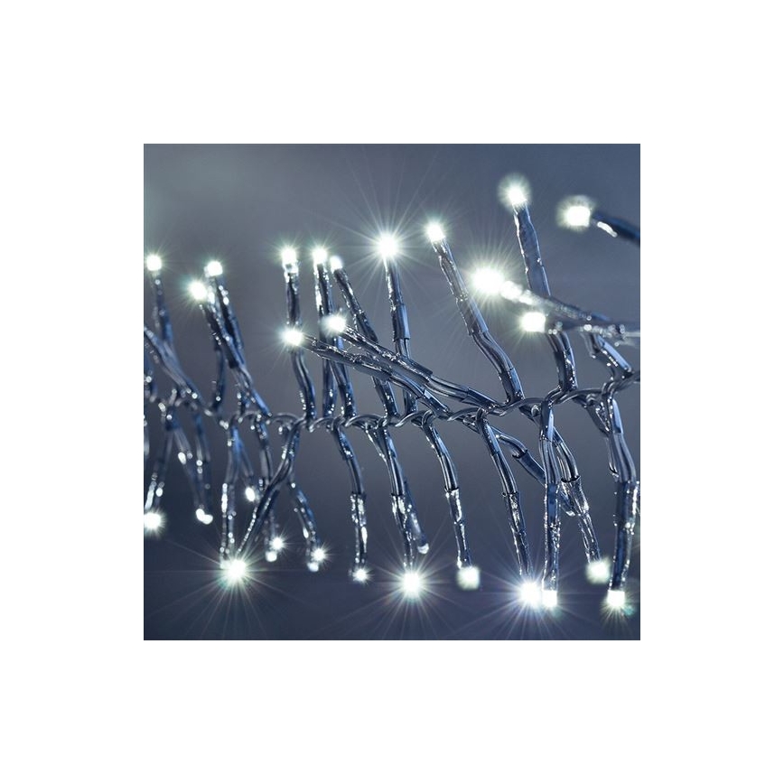 LED Kalėdinė girlianda 576xLED/8 funkcijos 8m IP44 šaltai balta + VP