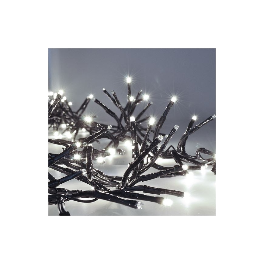 LED Kalėdinė girlianda 576xLED/8 funkcijos 8m IP44 šaltai balta + VP