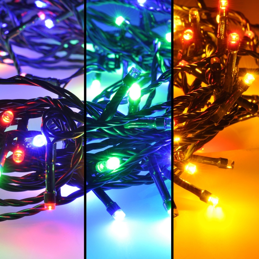 LED Kalėdinė girlianda 50xLED/8 funkcijos 8m IP44 daugiaspalvė