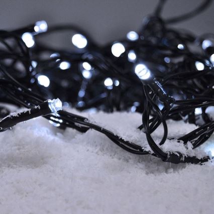 LED lauko Kalėdinė girlianda 50xLED/8 funkcijų 8m IP44 šaltai balta