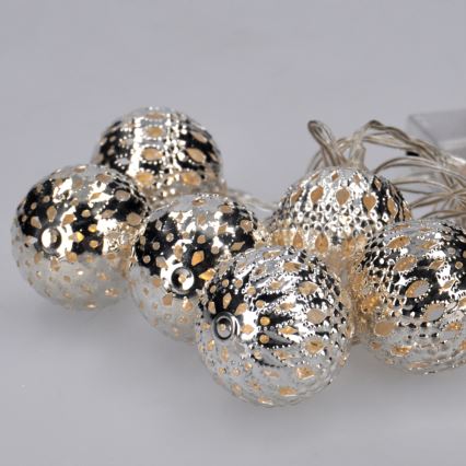 LED kalėdinė girlianda 10xLED 1m šilta balta