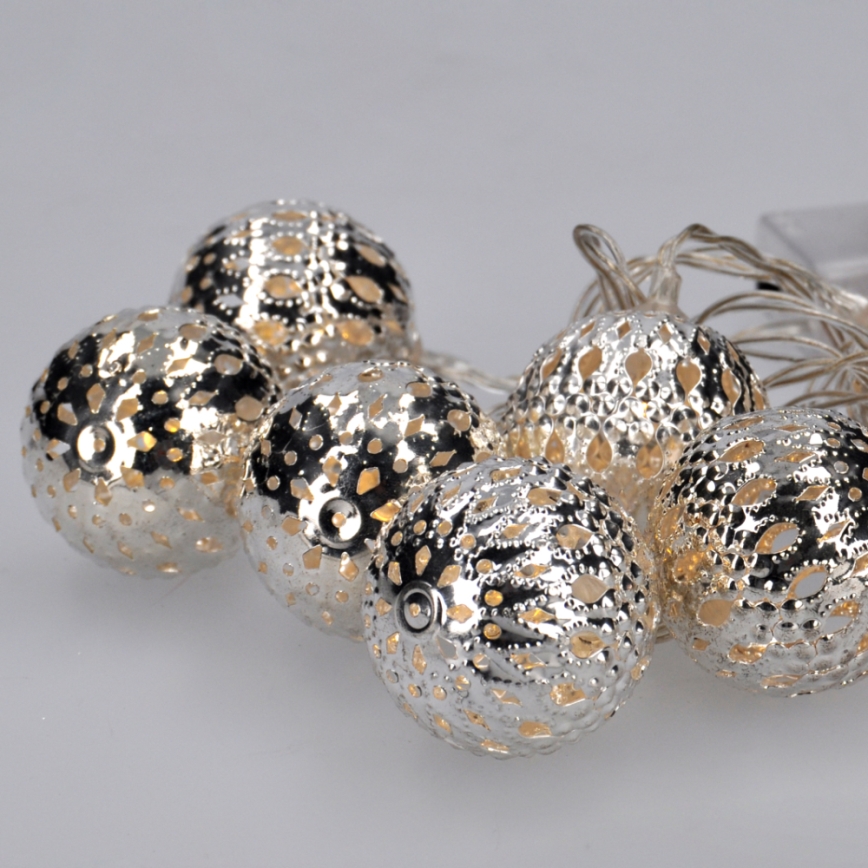 LED kalėdinė girlianda 10xLED 1m šilta balta