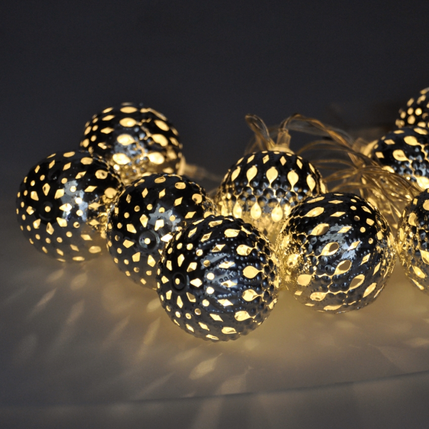 LED kalėdinė girlianda 10xLED 1m šilta balta