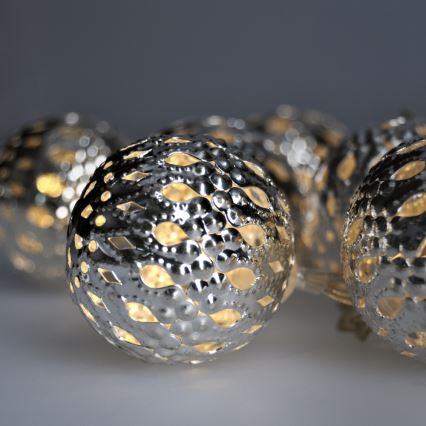 LED kalėdinė girlianda 10xLED 1m šilta balta
