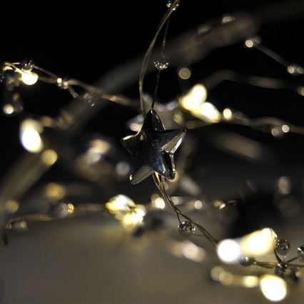 LED  girlianda 20xLED/2xAA 1,5m šiltai balta