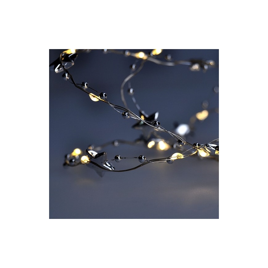LED Kalėdinė girlianda  20xLED/2xAA 1,5m šiltai balta