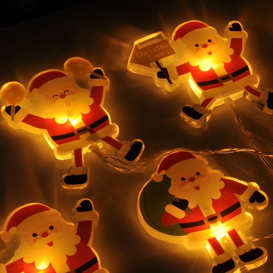 LED Kalėdinė girlianda su siurbtukais 6xLED/2xAA 1,2m šiltai balta santa