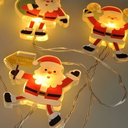 LED Kalėdinė girlianda su siurbtukais 6xLED/2xAA 1,2m šiltai balta santa
