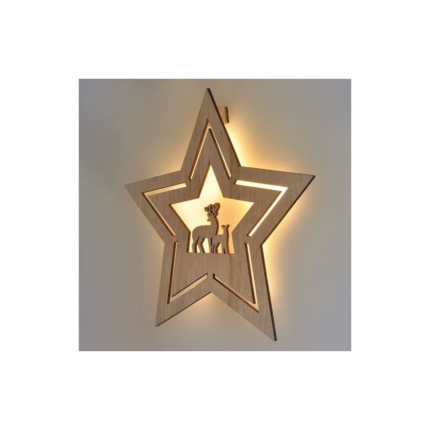 LED kalėdinė dekoracija LED/2xAA žvaigždė