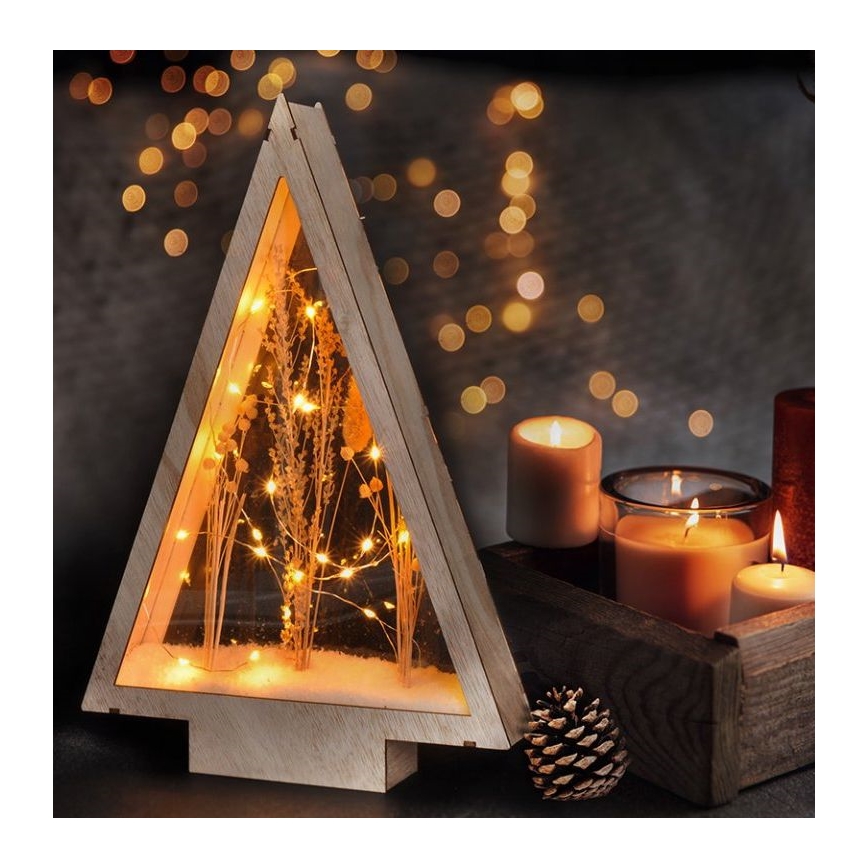 LED kalėdinė dekoracija LED/2xAA žiemos gėlės, padengtos sniegu