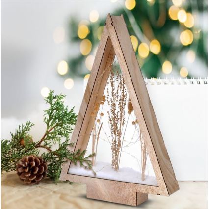 LED kalėdinė dekoracija LED/2xAA žiemos gėlės, padengtos sniegu