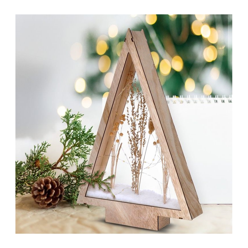 LED kalėdinė dekoracija LED/2xAA žiemos gėlės, padengtos sniegu