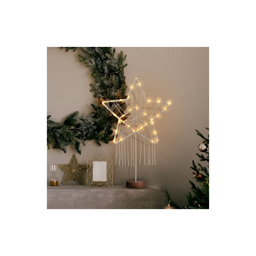 LED kalėdinė dekoracija LED/2xAAA žvaigždė