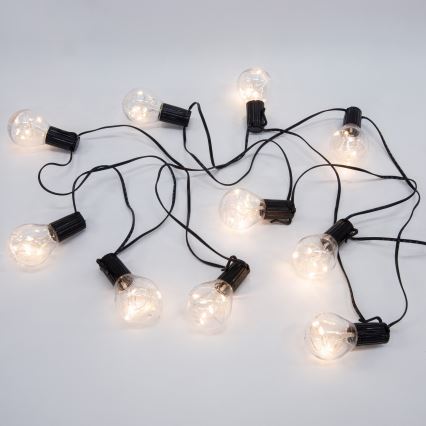 LED Dekoratyvinė lauko girlianda GIRLIANDA 10xLED/3xAA 3m IP44 šilta balta