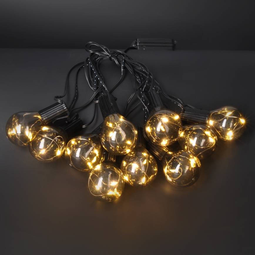 LED Dekoratyvinė lauko girlianda GIRLIANDA 10xLED/3xAA 3m IP44 šilta balta