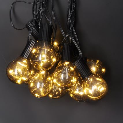 LED Dekoratyvinė lauko girlianda GIRLIANDA 10xLED/3xAA 3m IP44 šilta balta