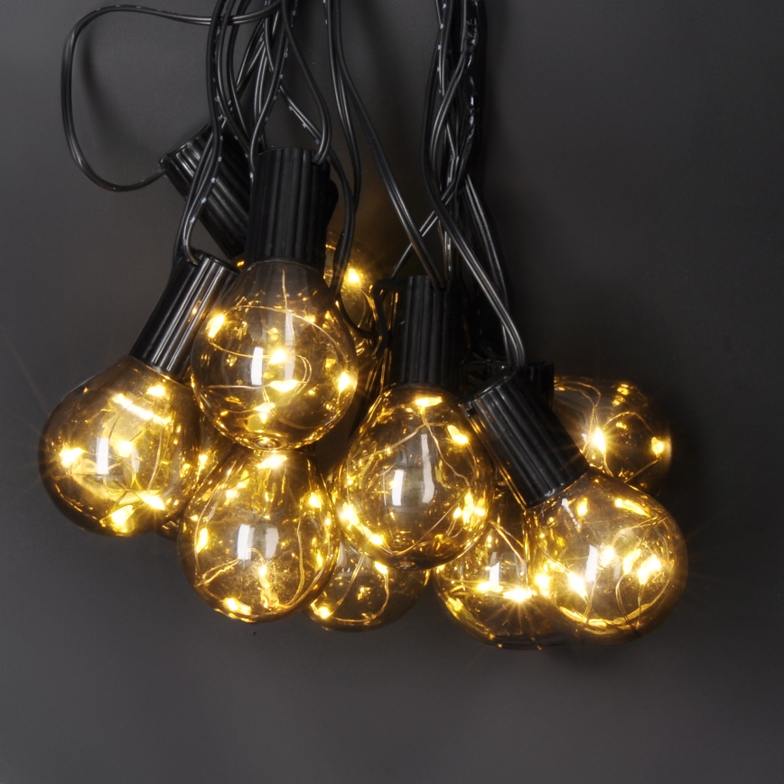 LED Dekoratyvinė lauko girlianda GIRLIANDA 10xLED/3xAA 3m IP44 šilta balta