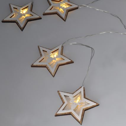 LED kalėdinė girlianda 10xLED/2xAA 1,8m šilta balta