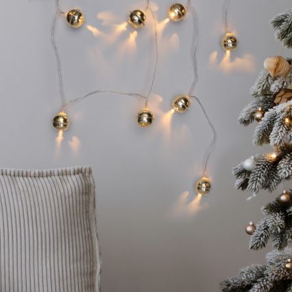 LED girlianda 10xLED/2xAA/šiltai balta 1,8m su varpeliais