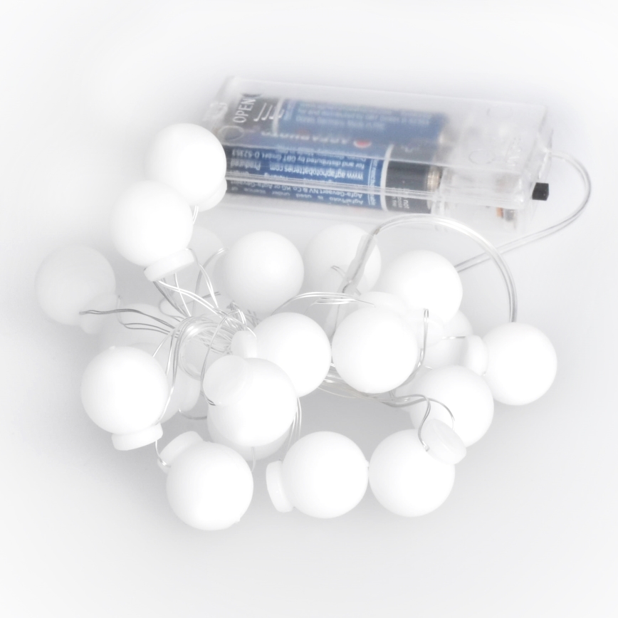 LED kalėdinė girlianda 20xLED/2xAA 2,3 m daugiaspalvis