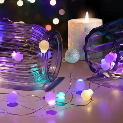 LED kalėdinė girlianda 40xLED/2xAA 4,3 m daugiaspalvis